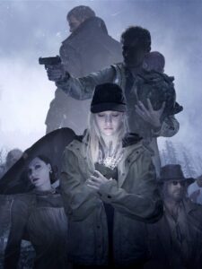 Imagen en centro de la protagonista Jennifer con otro personajes a sus alderador.