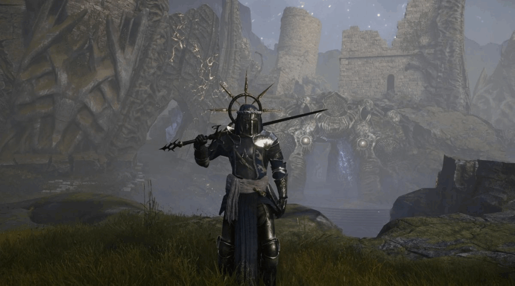 Personaje de Tainted Grail: The Fall of Avalon en el centro de la escena
